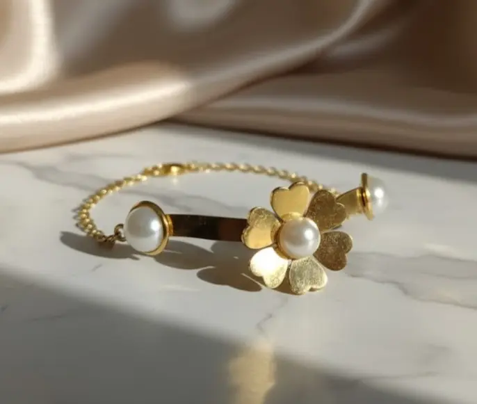 [SS Bracelet-1064] Pearl Petals