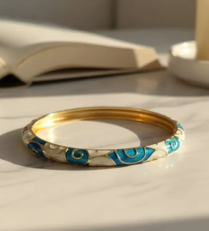 Blue & White meenakari bangle bracelet