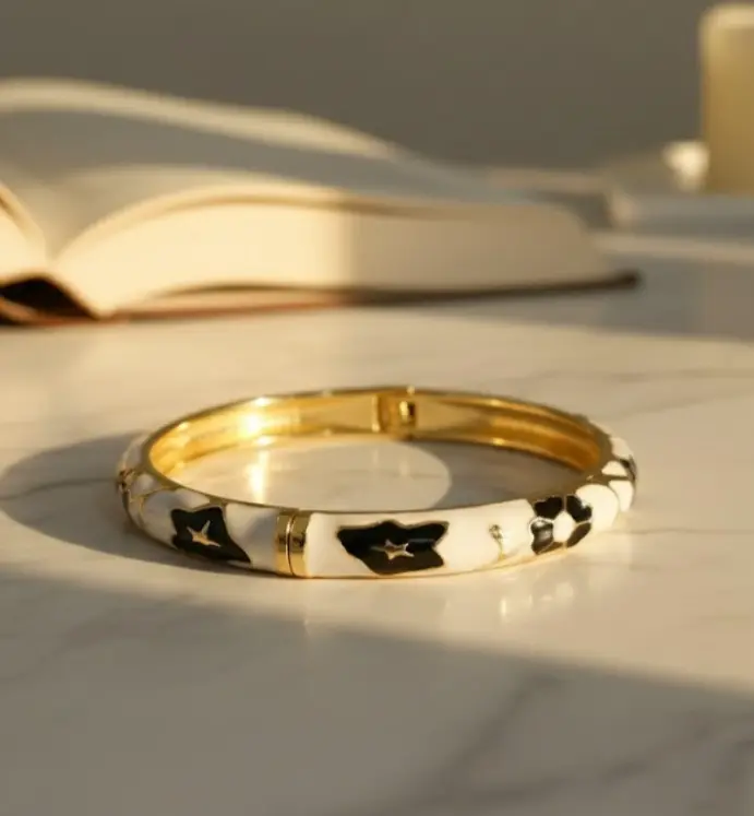 Black & White meenakari bangle bracelet