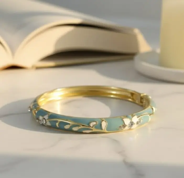 Teal Blue meenakari bangle bracelet