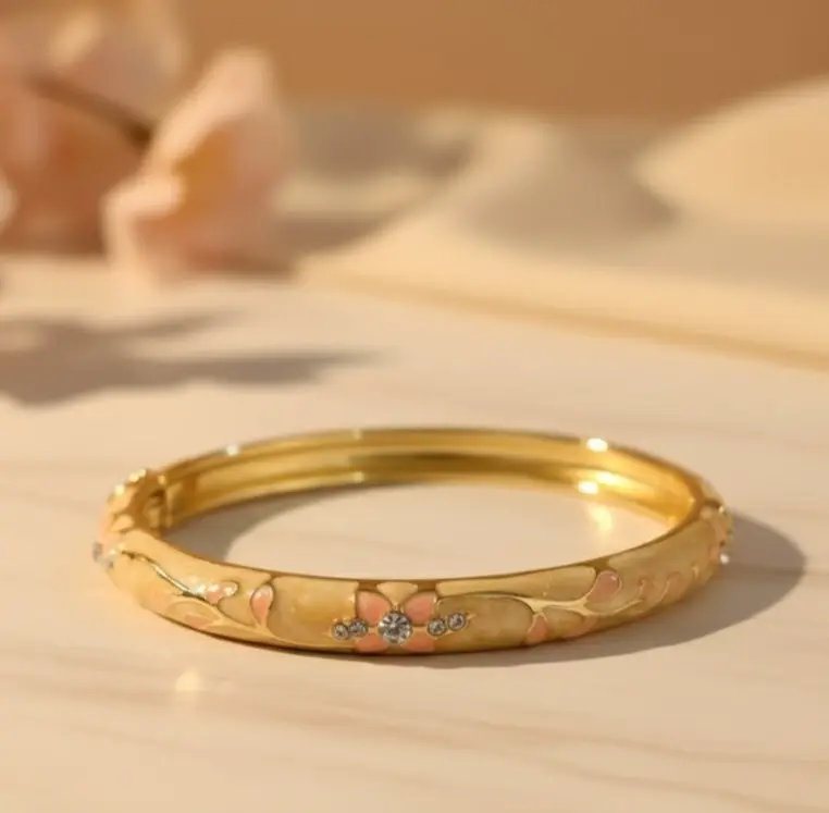 Yellow & Pink meenakari bangle bracelet