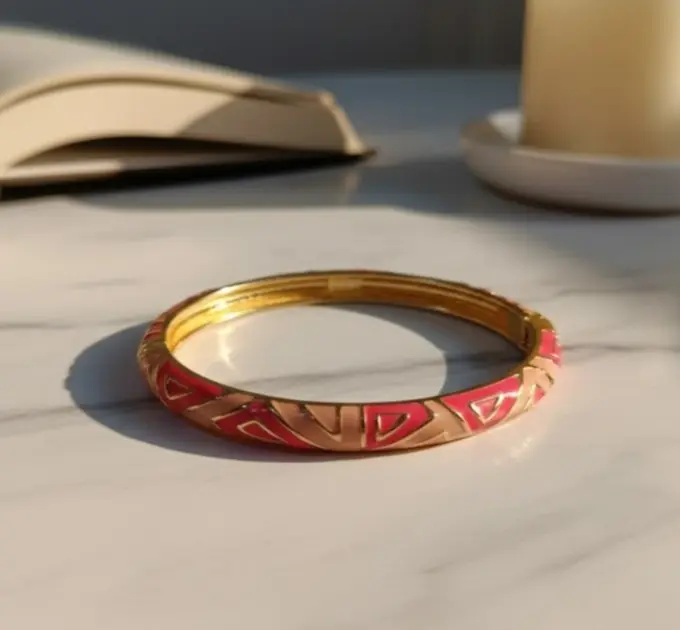 Pink & Light Pink meenakari bangle bracelet