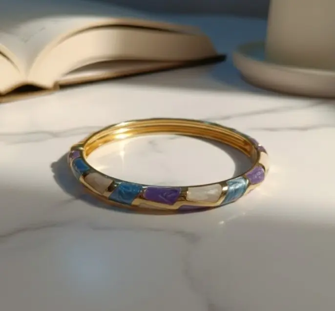 Purple & Blue meenakari bangle bracelet