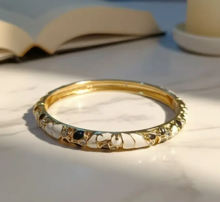 Black & Golden meenakari bangle bracelet