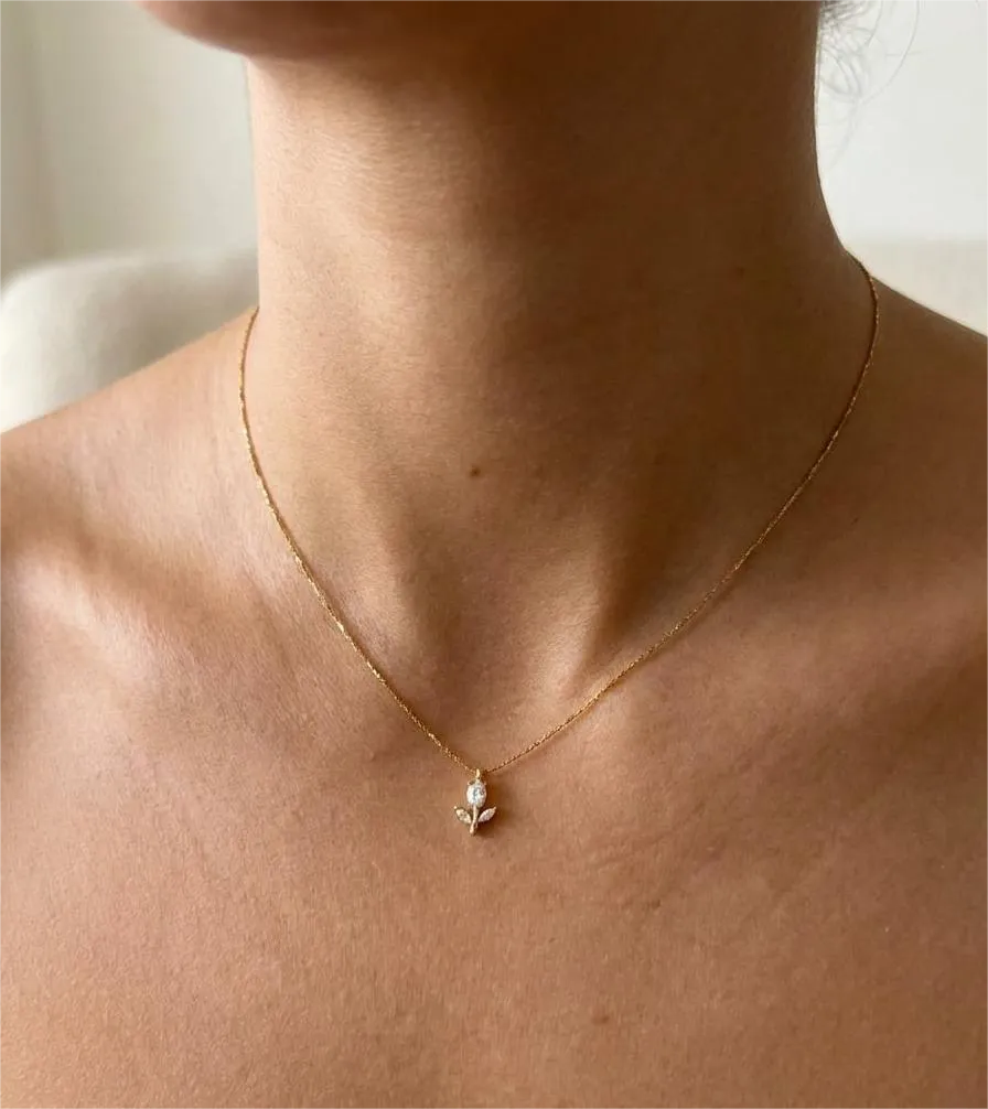 Tiny Tulip Necklace