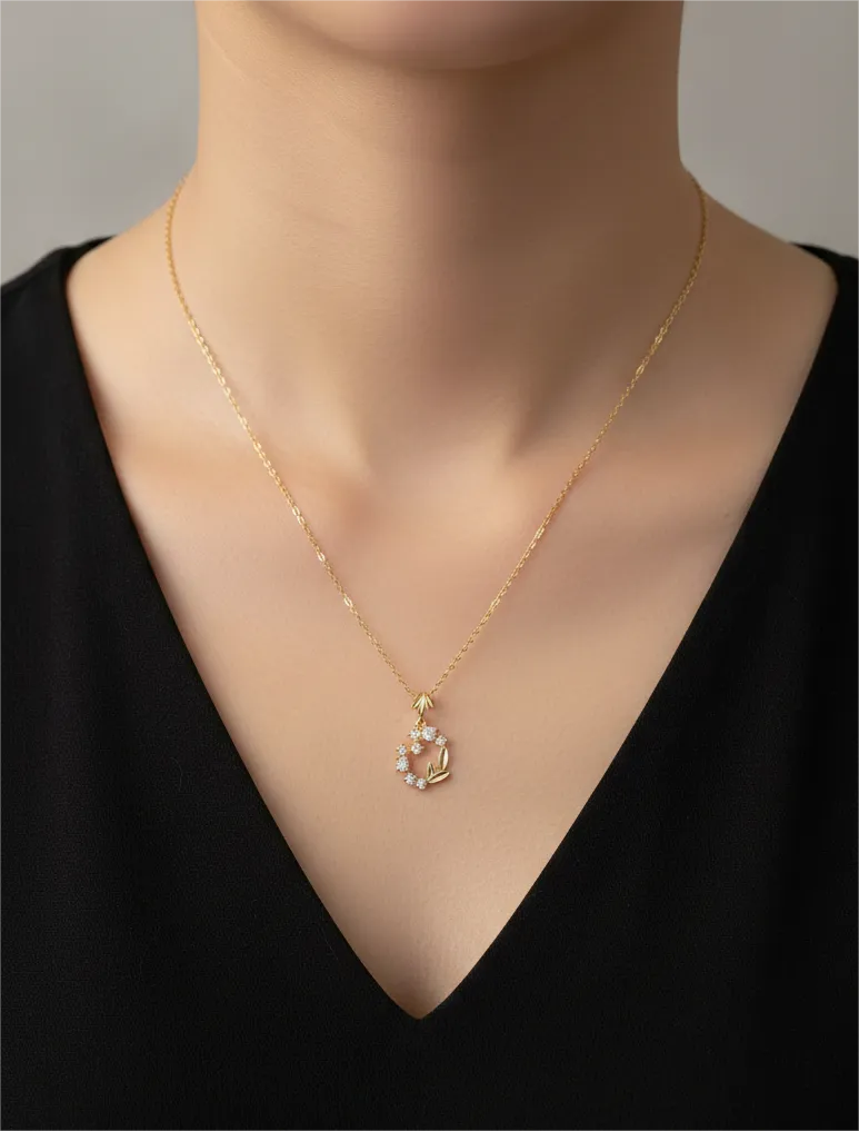 Starlit Leaf Necklace