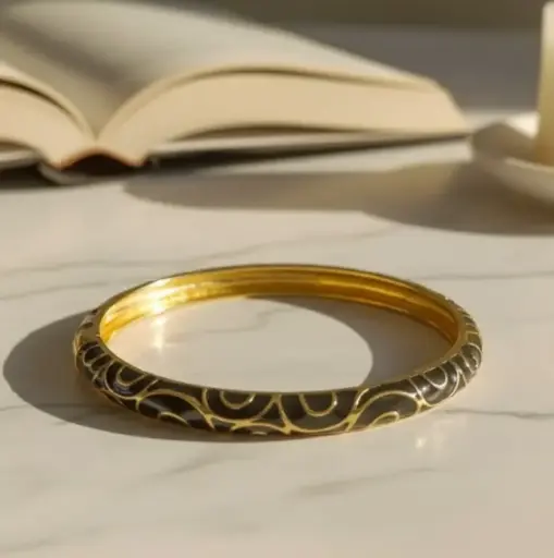 Black & Golden meenakari bangle bracelet